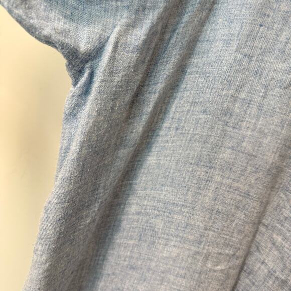 J.Jill Women's Shirt Top Blouse Button Down Light Blue Plus 2X Flowy Lightweight - Picture 5 of 9